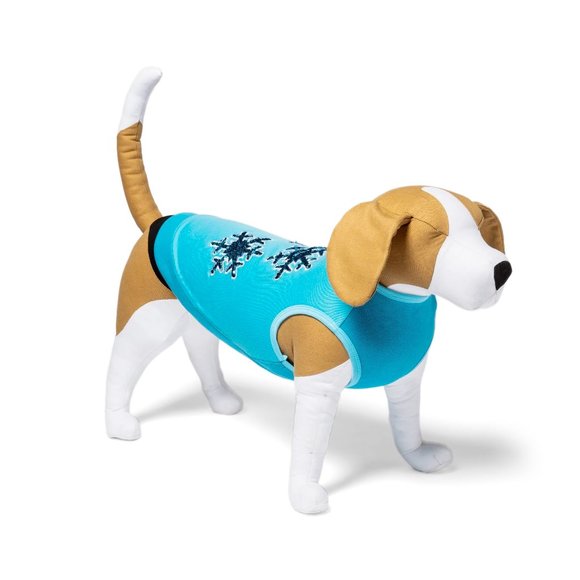 Blue Winter Snowflake Flip-Sequin Holiday Dog & Cat Pet Sweatshirt - M, XL - Picture 1 of 3